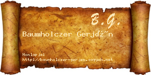 Baumholczer Gerjén névjegykártya